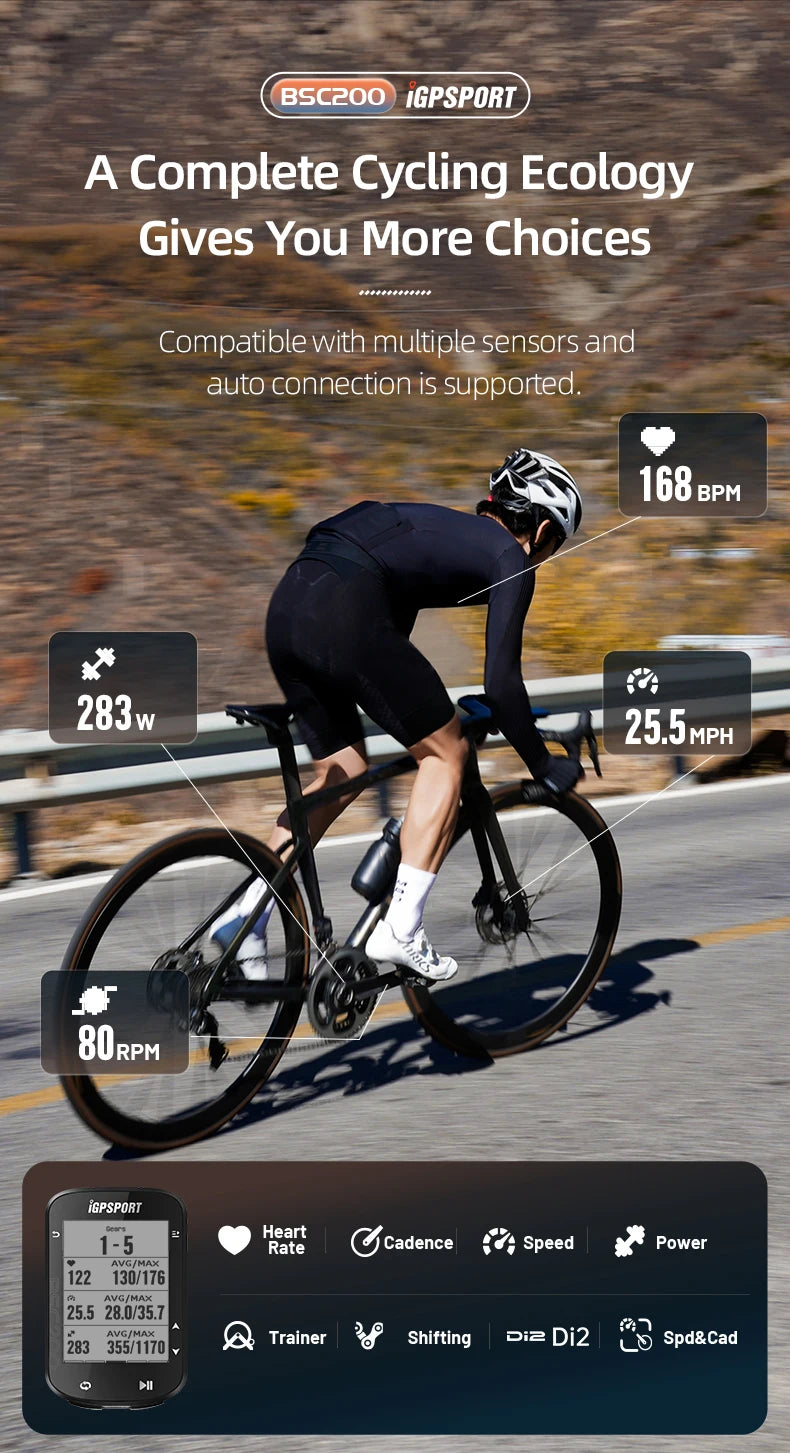 🚴♂️ Compteur Vélo GPS BSC200 🛰️ Compteur GPS Sans Fil – Précis, Fiable, Essentiel