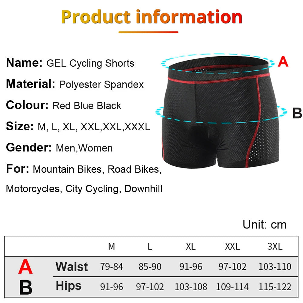 🚴‍♂️protection Cuissard de Cyclisme Respirant avec Coussin 5D Gel Anti-Chocs  Shorts vélo homme – Confort extrême pour longues distances