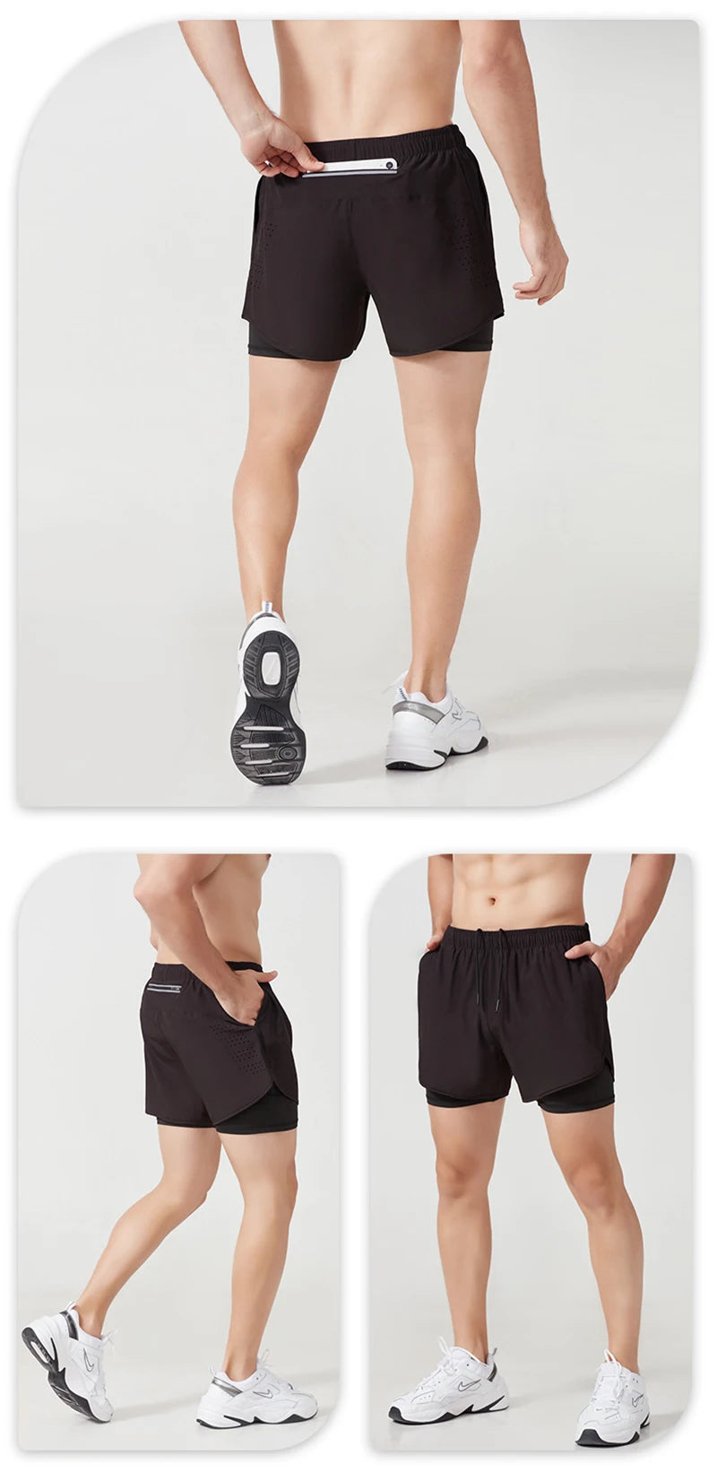 🩳 Short de Running Homme à Séchage Rapide – Double Couche Confort & Performance