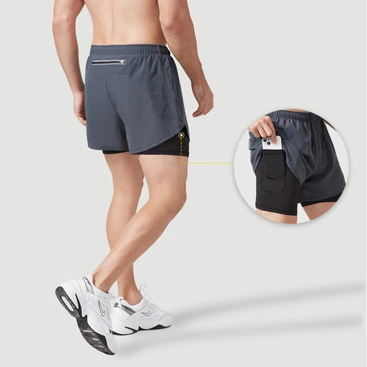 🩳 Short de Running Homme à Séchage Rapide – Double Couche Confort & Performance