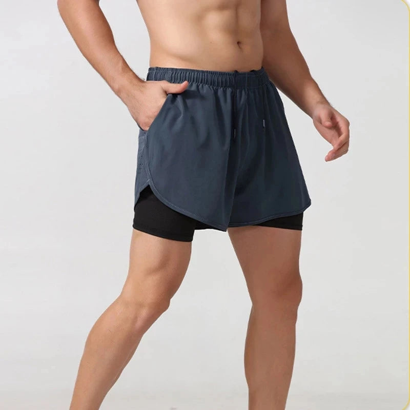 🩳 Short de Running Homme à Séchage Rapide – Double Couche Confort & Performance