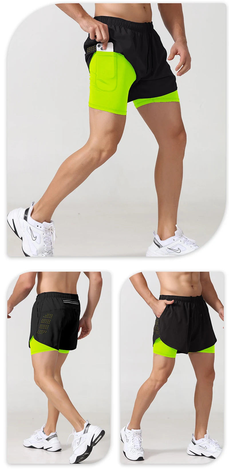 🩳 Short de Running Homme à Séchage Rapide – Double Couche Confort & Performance