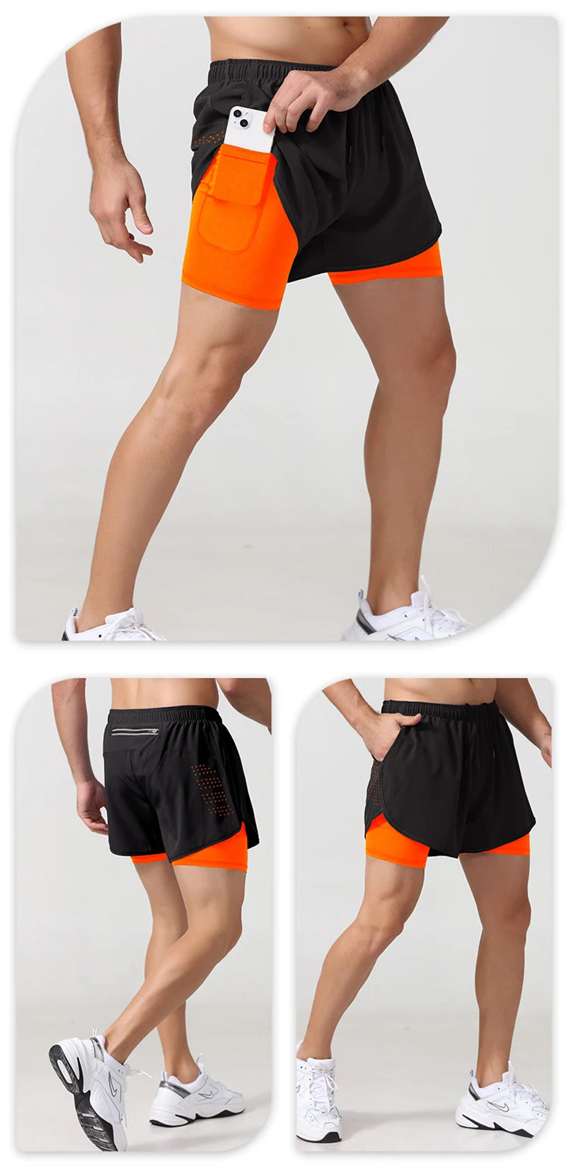 🩳 Short de Running Homme à Séchage Rapide – Double Couche Confort & Performance