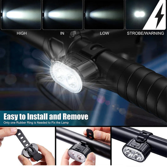 🌟 Kit Lumières Vélo Avant & Arrière – Ultra Puissant, Rechargeable USB & Étanche IPX4 🚦🚴‍♂️essories