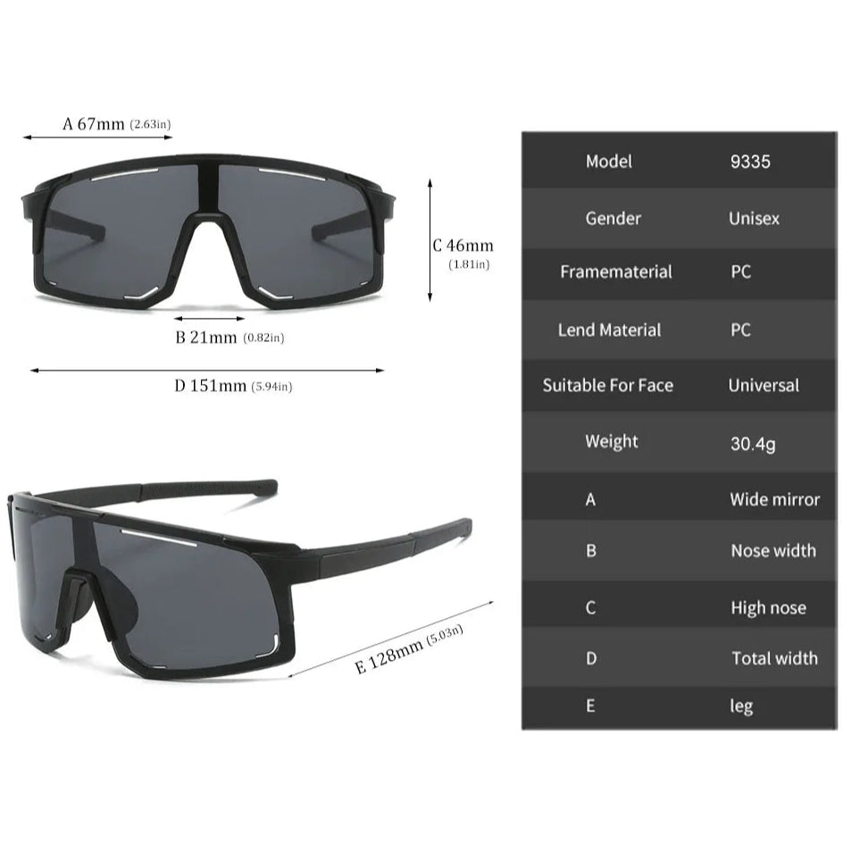 Lunettes de  Unisexe – Grand Format, Haute Protection UV, Ultra Confort