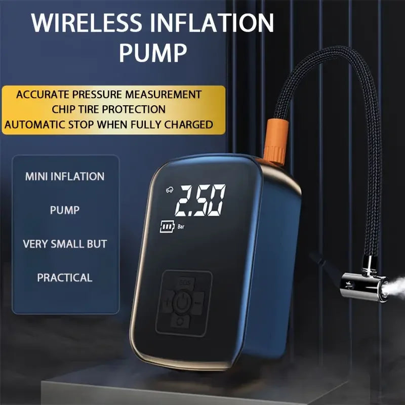 🔧🚘 Compresseur d’Air Portable HELLOLEIBOO – Gonfleur Électrique Intelligent Sans Fil / Filaire | Haute Pression 150 PSI, Écran Digital, LED, 5 Modes 🚀