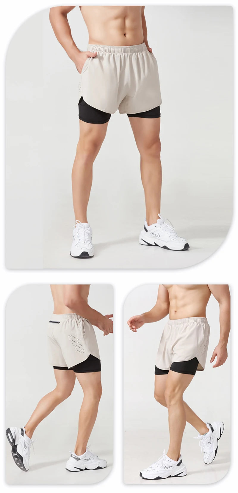 🩳 Short de Running Homme à Séchage Rapide – Double Couche Confort & Performance